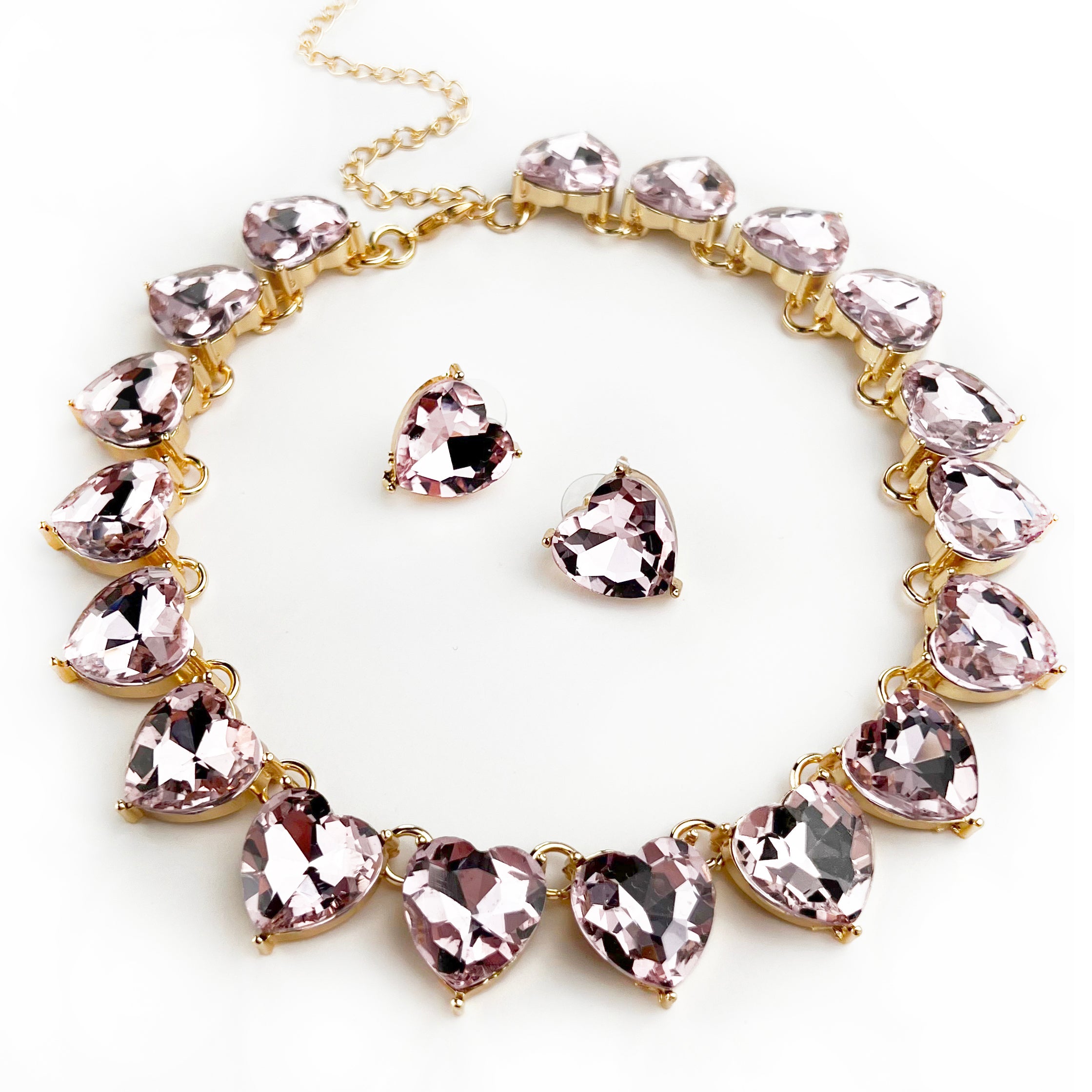Lovely Flower Necklace with Pink Big Swarovski Crystal Wholesaler | JR  Fashion Accessories